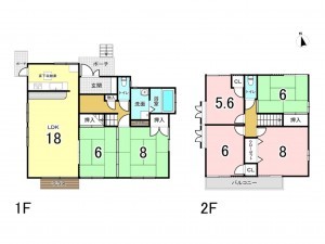 和泉市はつが野、中古一戸建ての間取り画像です