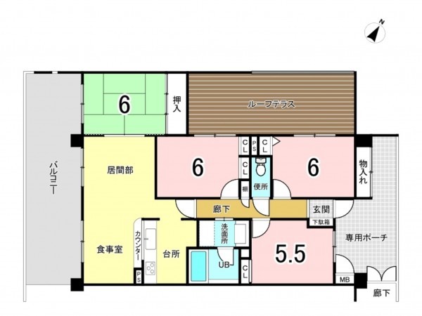 和泉市室堂町、マンションの間取り画像です