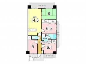 和泉市府中町、マンションの間取り画像です