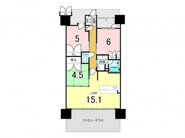和泉市室堂町、マンションの間取り画像です
