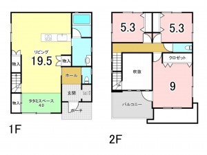和泉市はつが野、中古一戸建ての間取り画像です