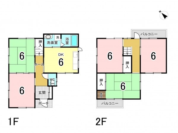 和泉市小田町、中古一戸建ての間取り画像です