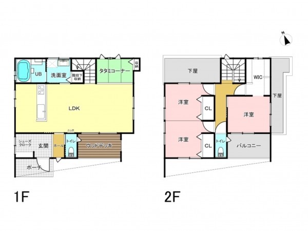 和泉市唐国町、中古一戸建ての間取り画像です