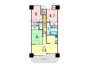 和泉市和気町、マンションの間取り画像です