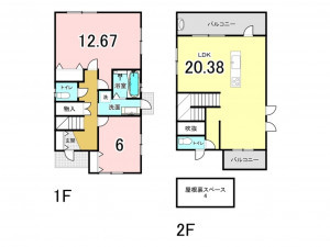 和泉市池田下町、中古一戸建ての間取り画像です