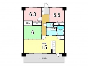 和泉市室堂町、マンションの間取り画像です