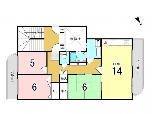 和泉市府中町、マンションの間取り画像です