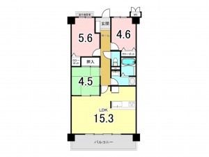 和泉市府中町、マンションの間取り画像です