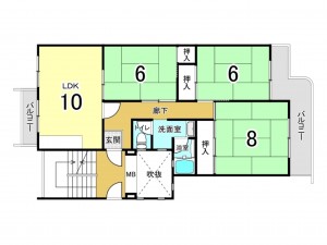 和泉市府中町、マンションの間取り画像です