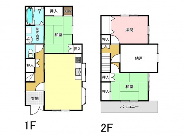 和泉市東阪本町、中古一戸建ての間取り画像です