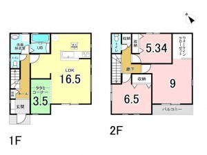和泉市伯太町、新築一戸建ての間取り画像です