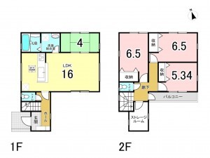 和泉市伯太町、新築一戸建ての間取り画像です