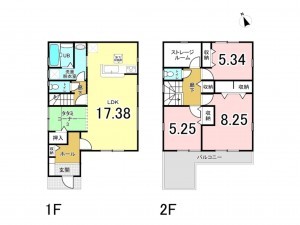 和泉市伯太町、新築一戸建ての間取り画像です