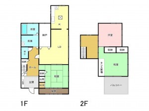 和泉市鶴山台、中古一戸建ての間取り画像です