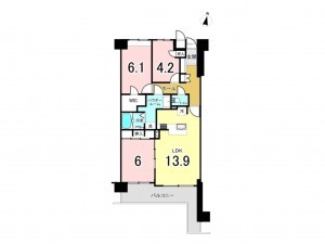 和泉市のぞみ野、マンションの間取り画像です