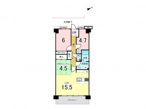 和泉市府中町、マンションの間取り画像です