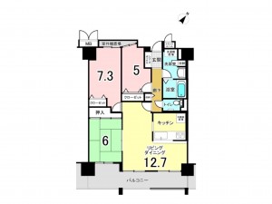 和泉市いぶき野、マンションの間取り画像です