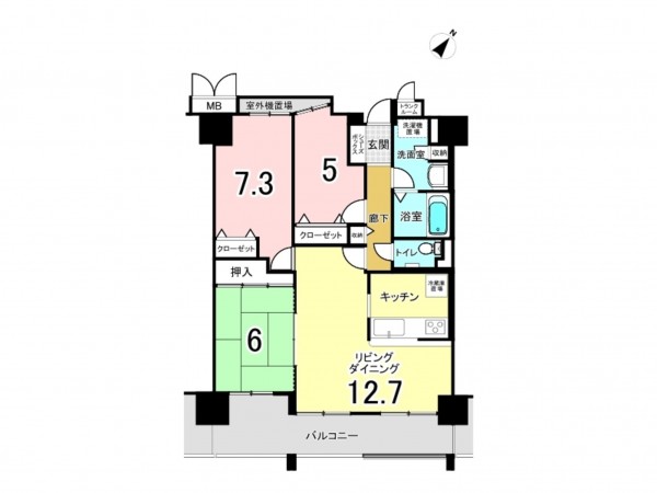 和泉市いぶき野、マンションの間取り画像です