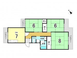 和泉市府中町、マンションの間取り画像です