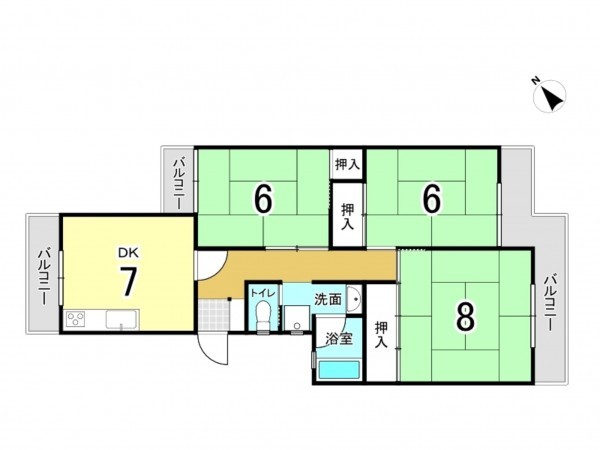 和泉市府中町、マンションの間取り画像です