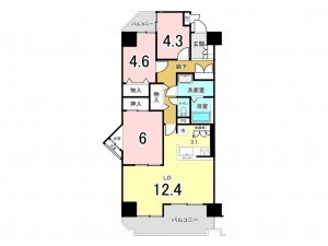 和泉市和気町、マンションの間取り画像です
