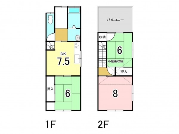 和泉市上代町、中古一戸建ての間取り画像です