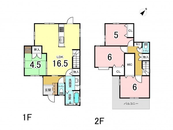 和泉市伯太町、中古一戸建ての間取り画像です