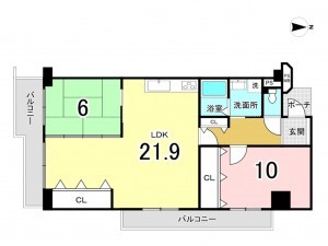 和泉市池田下町、マンションの間取り画像です