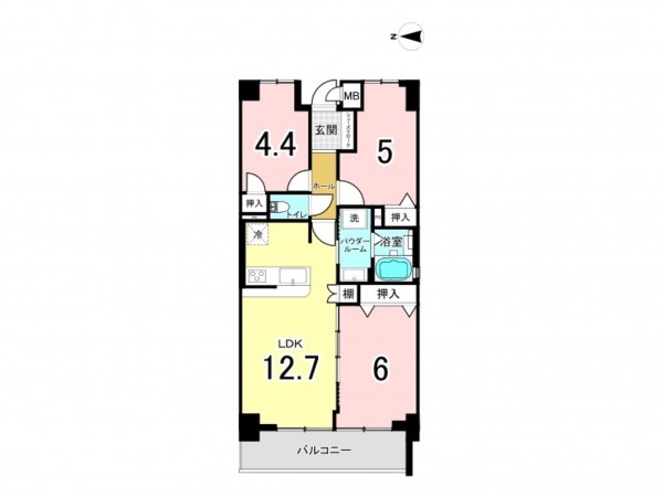 和泉市伏屋町、マンションの間取り画像です