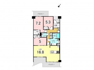 和泉市伏屋町、マンションの間取り画像です