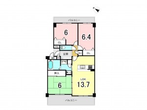 和泉市室堂町、マンションの間取り画像です