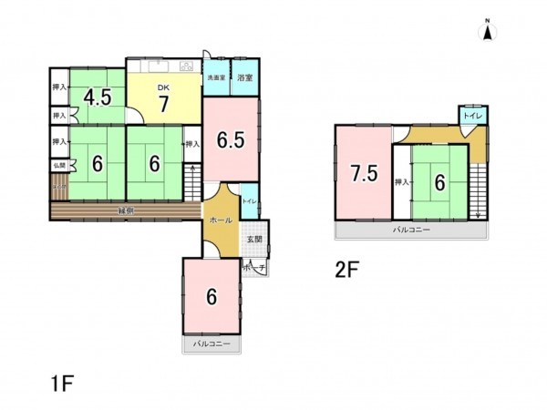 和泉市弥生町、中古一戸建ての間取り画像です