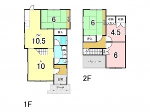 和泉市王子町、中古一戸建ての間取り画像です