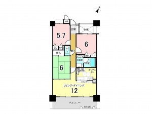 和泉市唐国町、マンションの間取り画像です