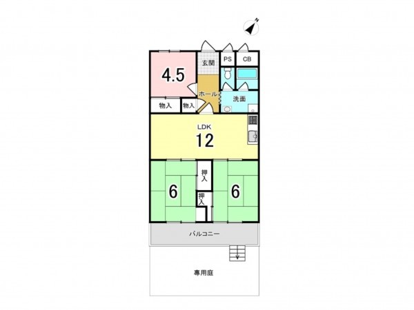 和泉市伯太町、マンションの間取り画像です