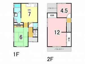 和泉市寺田町、中古一戸建ての間取り画像です