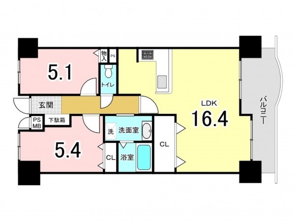 和泉市上代町、マンションの間取り画像です