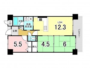 和泉市上代町、マンションの間取り画像です