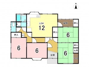 和泉市室堂町、中古一戸建ての間取り画像です