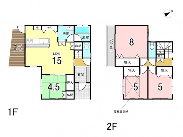 和泉市伏屋町、中古一戸建ての間取り画像です