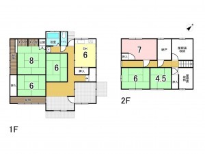 和泉市肥子町、中古一戸建ての間取り画像です