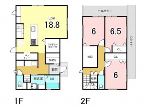 和泉市光明台、新築一戸建ての間取り画像です