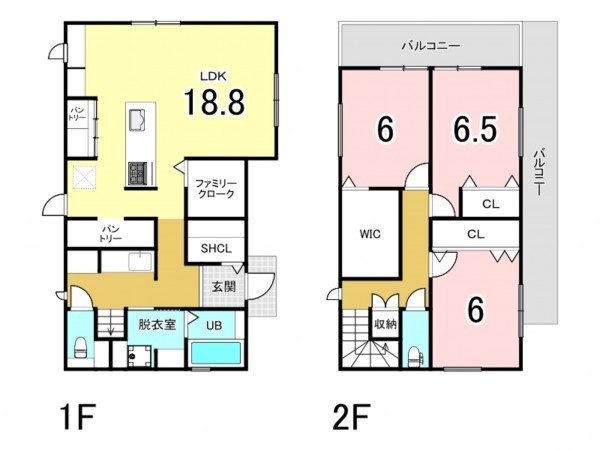 和泉市光明台、新築一戸建ての間取り画像です