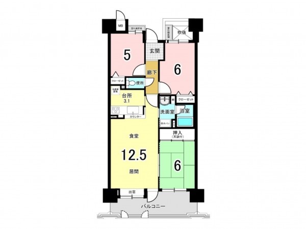 和泉市小田町、マンションの間取り画像です