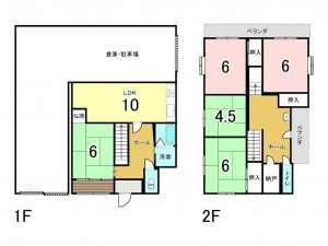 和泉市池田下町、中古一戸建ての間取り画像です