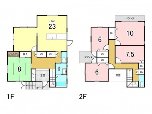 和泉市みずき台、中古一戸建ての間取り画像です