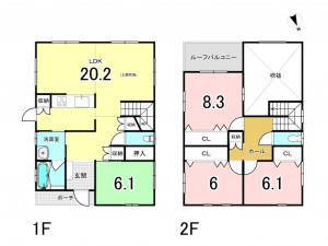 和泉市みずき台、中古一戸建ての間取り画像です