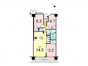 和泉市府中町、マンションの間取り画像です