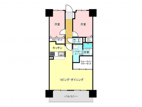 和泉市伏屋町、マンションの間取り画像です