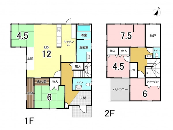 和泉市みずき台、中古一戸建ての間取り画像です